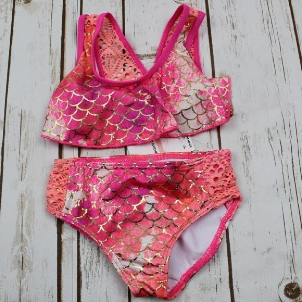 Penelope Mack Girls Printed Flounce Bikini 2T